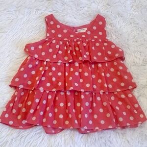 NWOT Coral & Cream CrewCuts 6/7 Girls Fancy Ruffle Sleeveless Top New